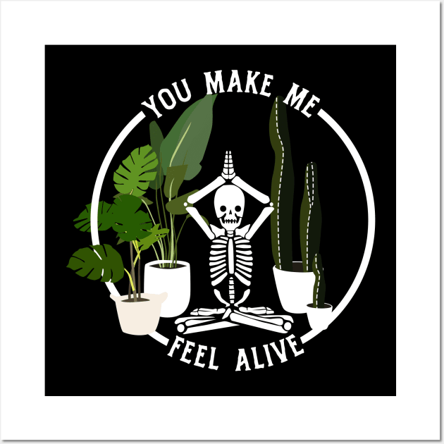 plants make me feel alive yoga version Wall Art by rsclvisual